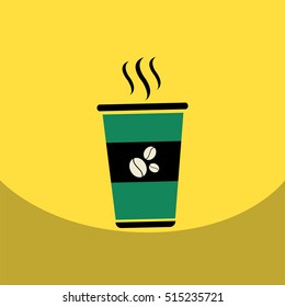  flat vector icon design collection cup of hot coffee