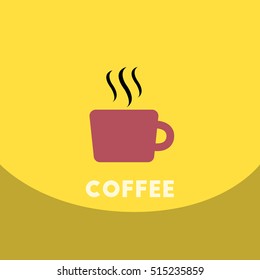  flat vector icon design collection cup of hot coffee