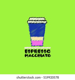 flat vector icon design collection espresso macchiato to go