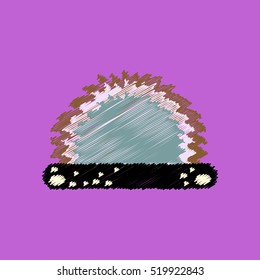 flat vector icon design collection grass and bush