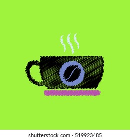  flat vector icon design collection cup of hot coffee