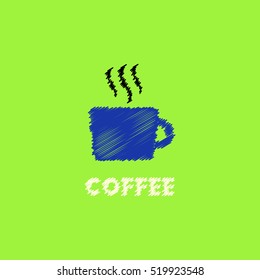  flat vector icon design collection cup of hot coffee