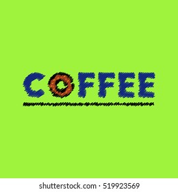  flat vector icon design collection coffee emblem and donut