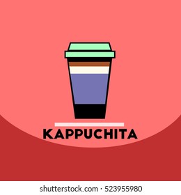 flat vector icon design collection kappuchita to go