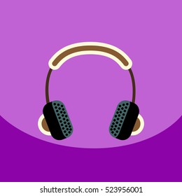 flat vector icon design collection music headphones