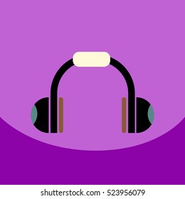flat vector icon design collection music headphones