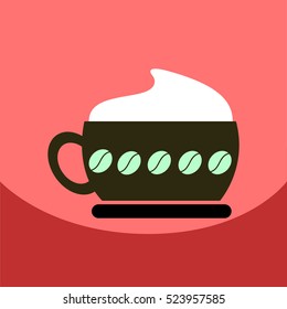 flat vector icon design collection cappuccino coffee