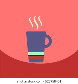  flat vector icon design collection cup of hot coffee