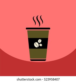 flat vector icon design collection cup of hot coffee