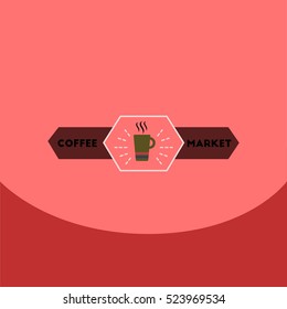 flat vector icon design collection emblem of hot coffee