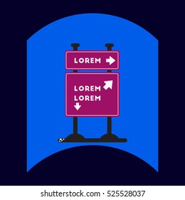 flat vector icon design collection road sign