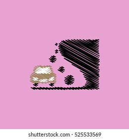 flat vector icon design collection car and rock collapse