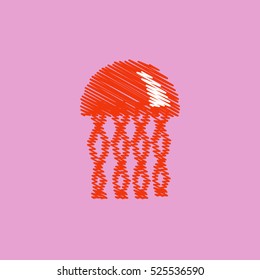 flat vector icon design collection jellyfish silhouette