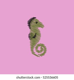 flat vector icon design collection silhouette of sea horse