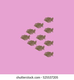 flat vector icon design collection flock of fish