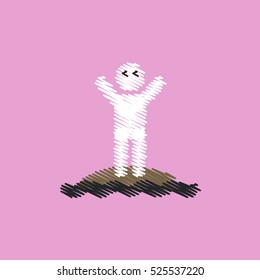 flat vector icon design collection man silhouette and sea