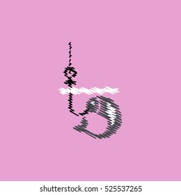flat vector icon design collection fish on hook