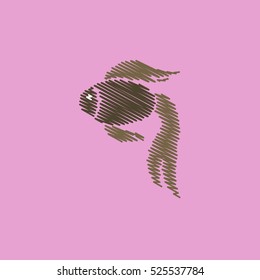 flat vector icon design collection fish silhouette
