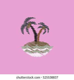 flat vector icon design collection palm tree and sea