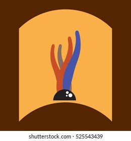 flat vector icon design collection seaweed silhouette