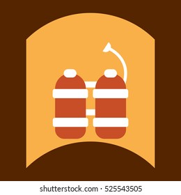 flat vector icon design collection oxygen cylinder