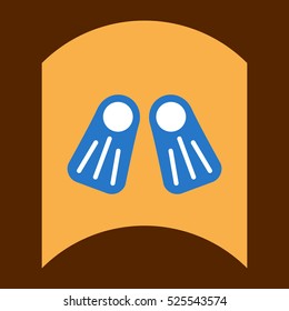 flat vector icon design collection underwater flippers