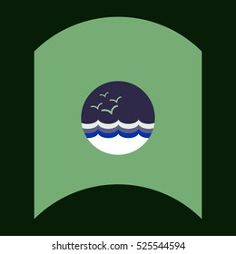 flat vector icon design collection sea and gulls