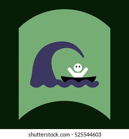 flat vector icon design collection man silhouette and wave