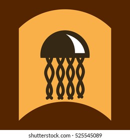 flat vector icon design collection jellyfish silhouette