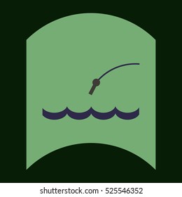flat vector icon design collection sea fishing