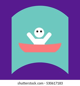 flat vector icon design collection man silhouette and boat