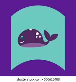 flat vector icon design collection whale silhouette