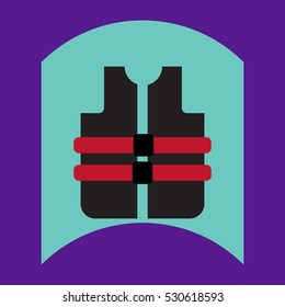 flat vector icon design collection life vest