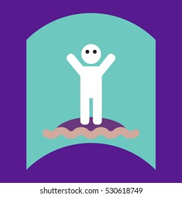 flat vector icon design collection man silhouette and sea