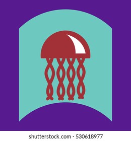 flat vector icon design collection jellyfish silhouette