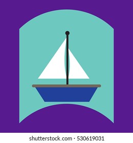 flat vector icon design collection boat and sail