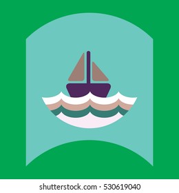 flat vector icon design collection ship in sea