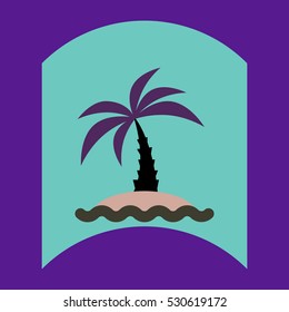 flat vector icon design collection palm tree and sea