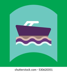 flat vector icon design collection ship in sea