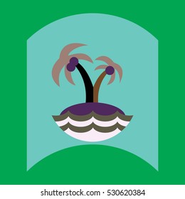 flat vector icon design collection palm tree and sea