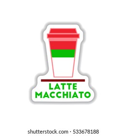 flat vector icon design collection latte macchiato to go