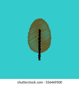 flat vector icon design collection  tree leaf