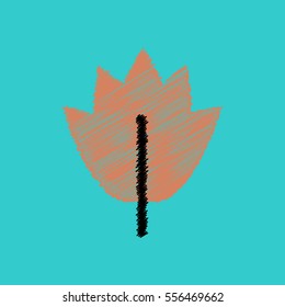flat vector icon design collection  leaf of tree