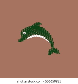 flat vector icon design collection dolphin silhouette