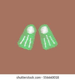 flat vector icon design collection underwater flippers
