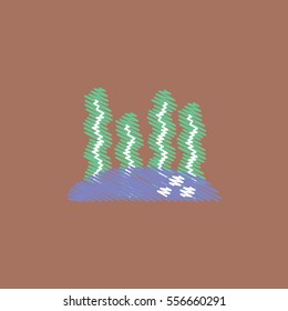 flat vector icon design collection seaweed silhouette