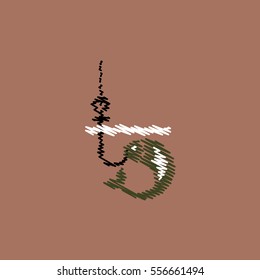 flat vector icon design collection fish on hook