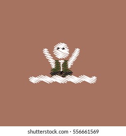 flat vector icon design collection man silhouette and sea