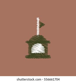 flat vector icon design collection lifeboat and flag