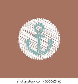 flat vector icon design collection sea anchor